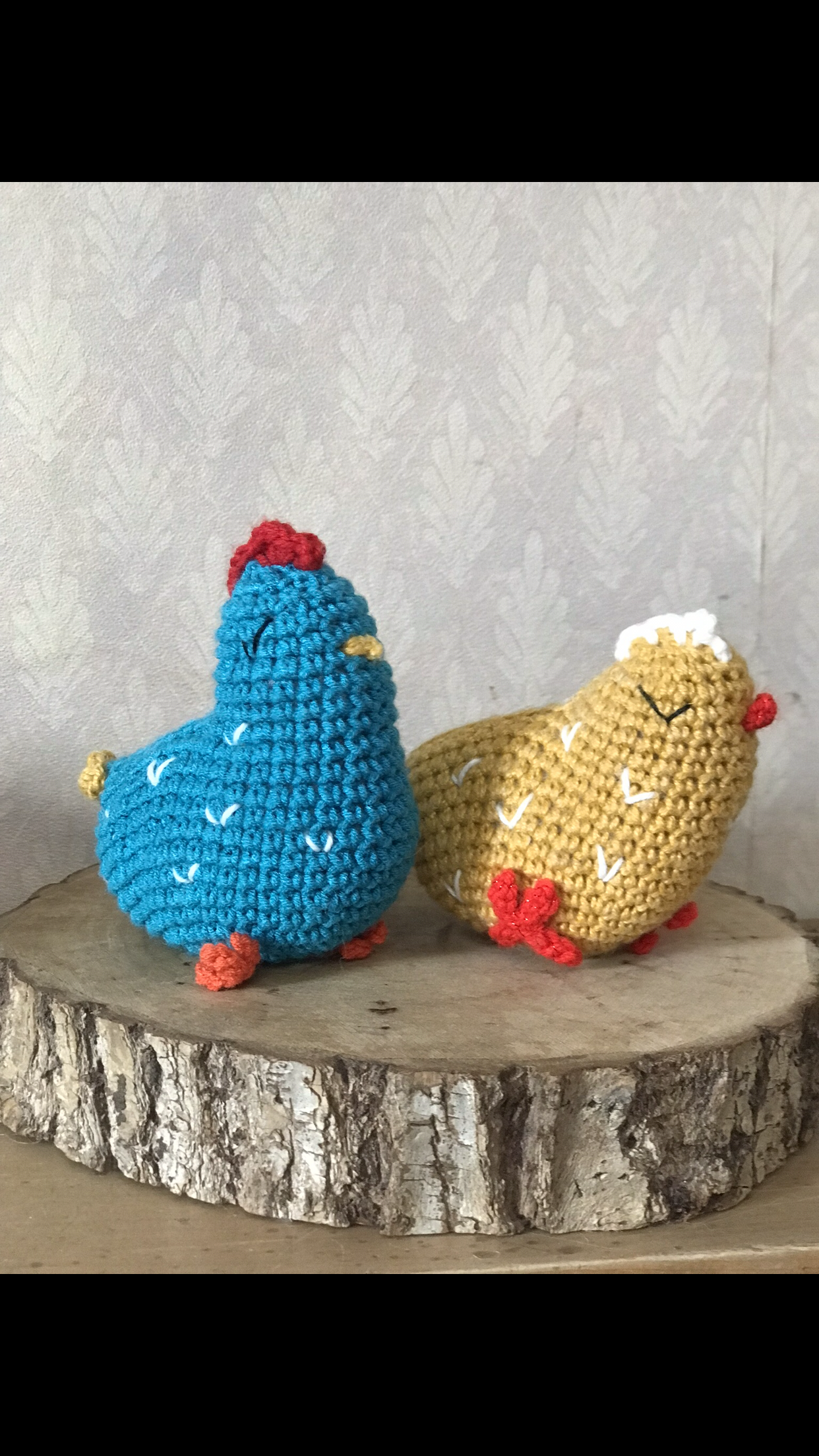 The Girls - handmade Bamboo Crochet Chickens